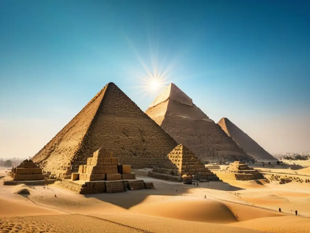 Detallada imagen de la Gran Pirámide de Giza, muestra su majestuosidad y precisión