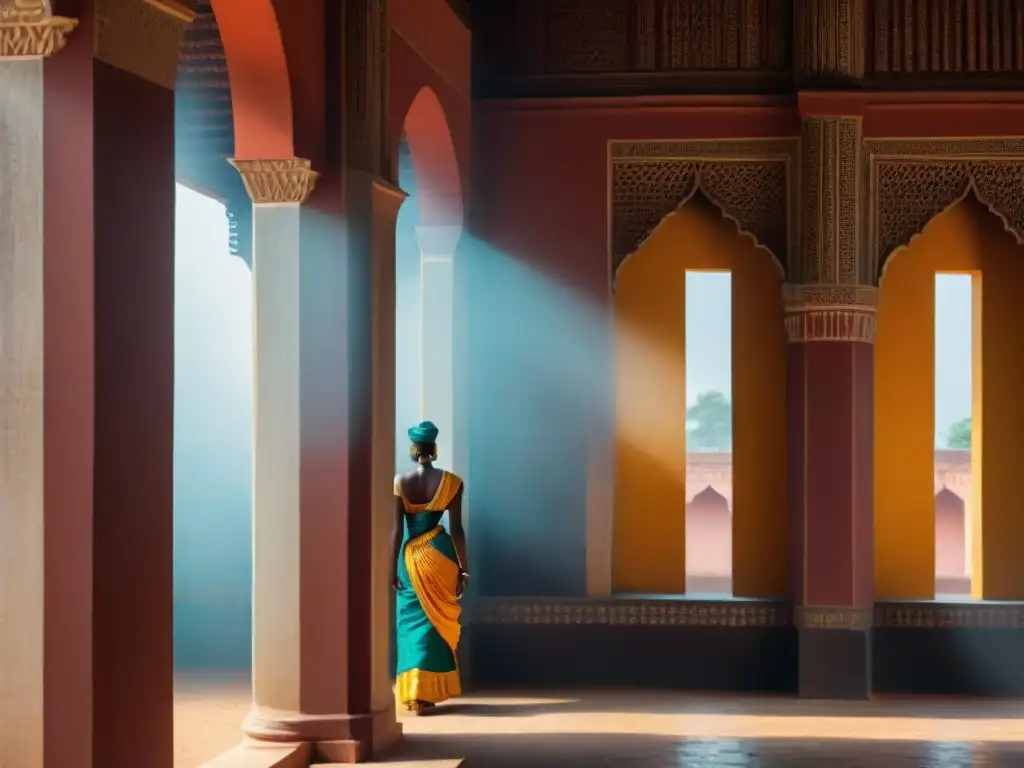Explora los detallados grabados y arquitectura de los Palacios reales Abomey Dahomey, iluminados por la luz solar