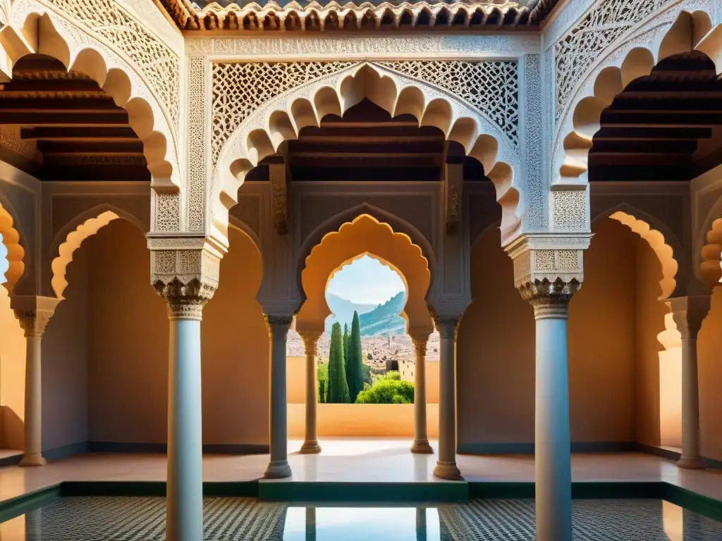 Detalle arquitectónico de la Alhambra, fusión de diseño árabe y español