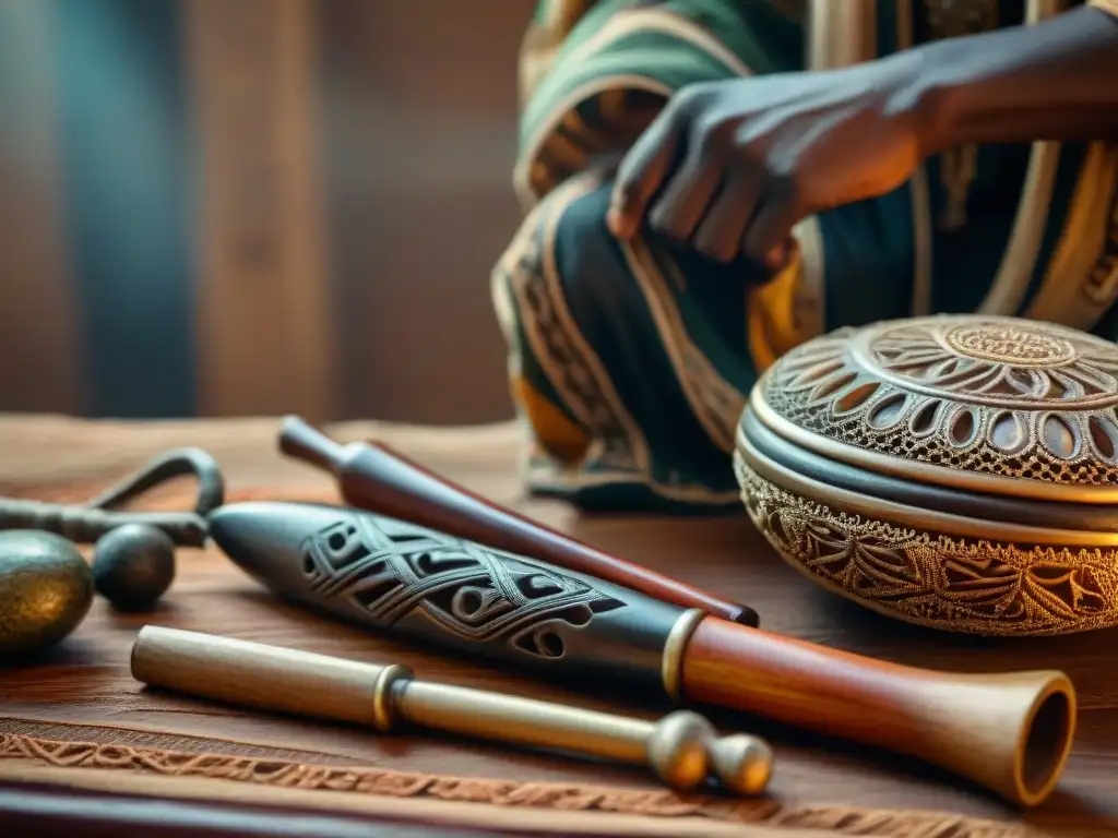 Detalle artístico de herramientas tradicionales de circuncisión en África, evocando tradición y controversia