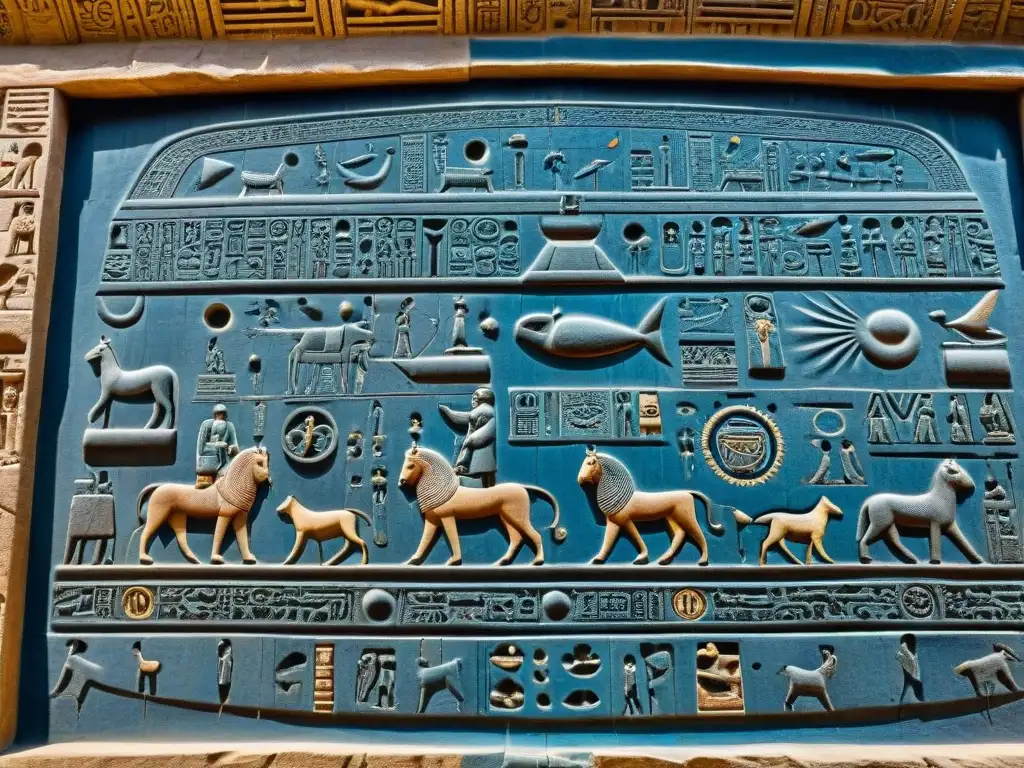 Detalle astronómico antiguo africano: el Zodiaco de Dendera en 8k