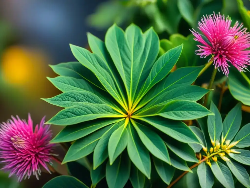 Detalle de diversidad de plantas africanas en colores vibrantes resalta la importancia de la biodiversidad africana y su potencial en biotecnología