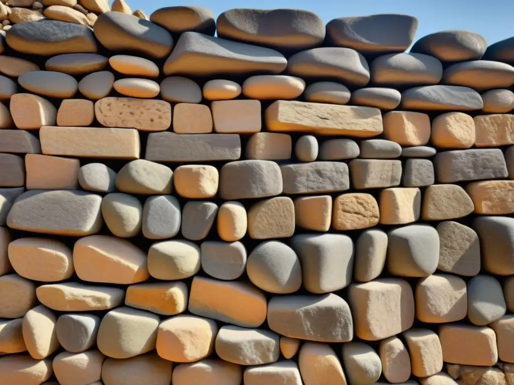 Detalle fascinante de muro en piedra seca de los pueblos Dogón, resaltando su artesanía e historia