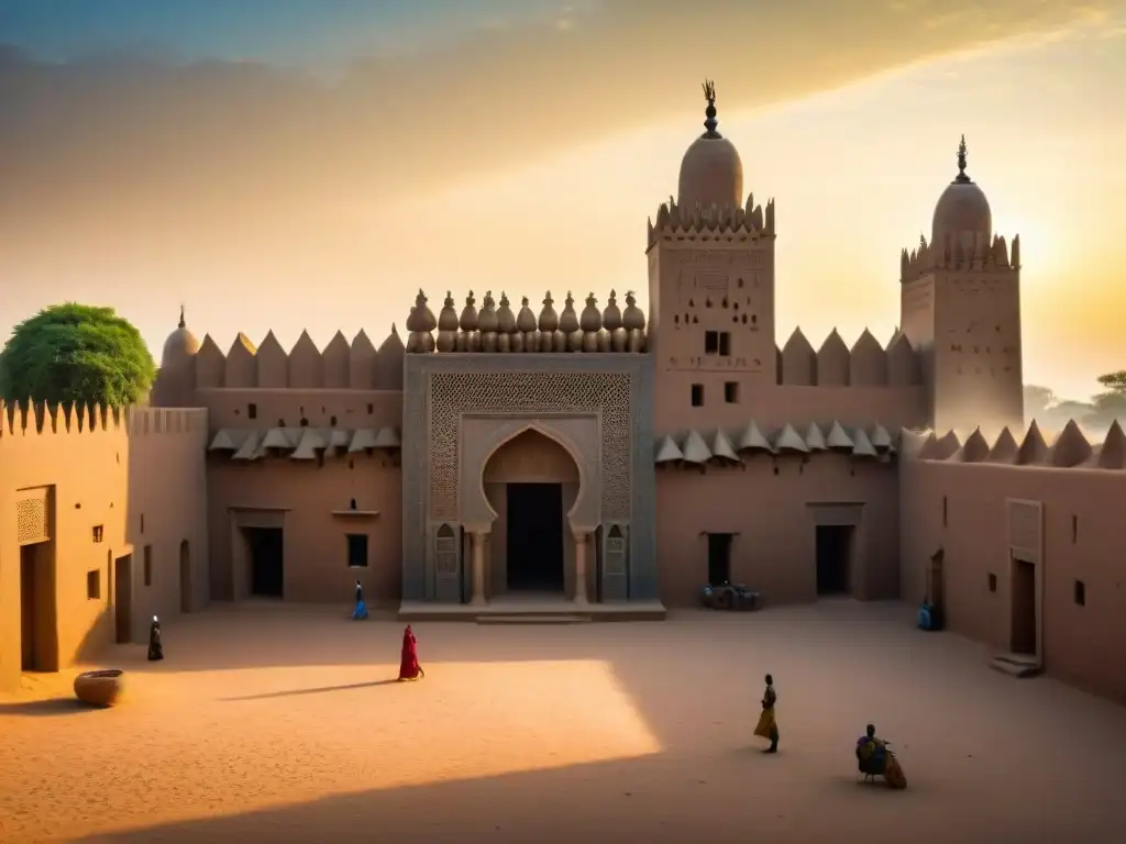 Detalle de la Gran Mezquita de Djenné, arquitectura precolonial africana perspectivas futuras