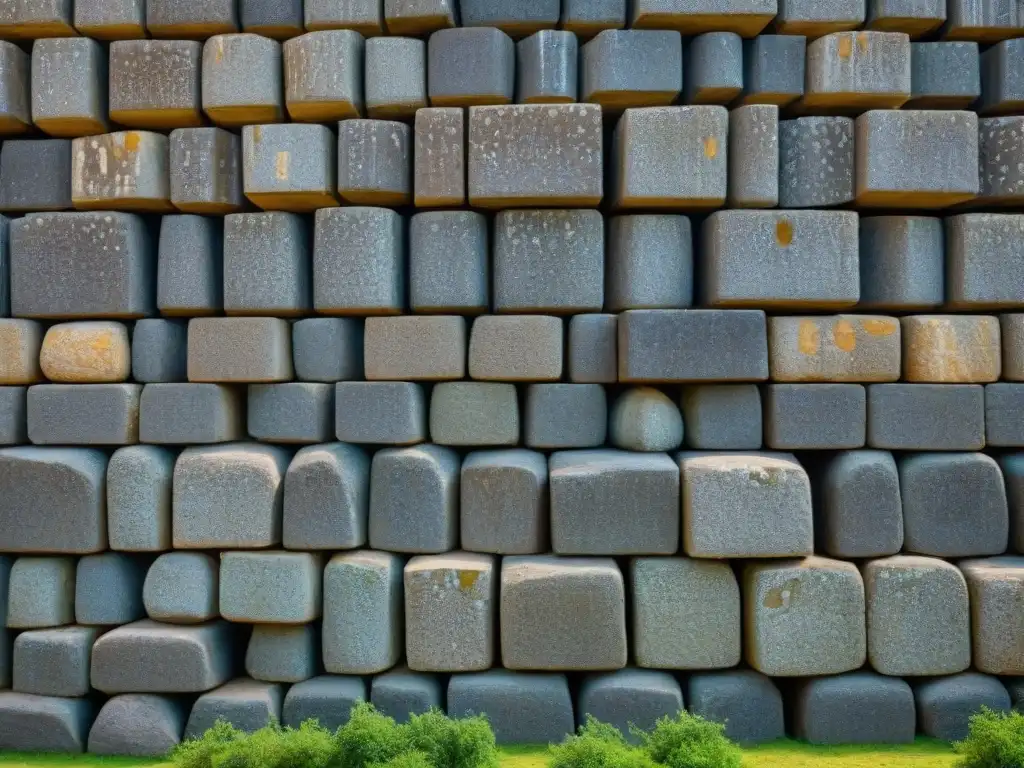 Detalle impresionante de la albañilería de las ruinas de Great Zimbabwe, destacando la ingeniería y la textura de las murallas