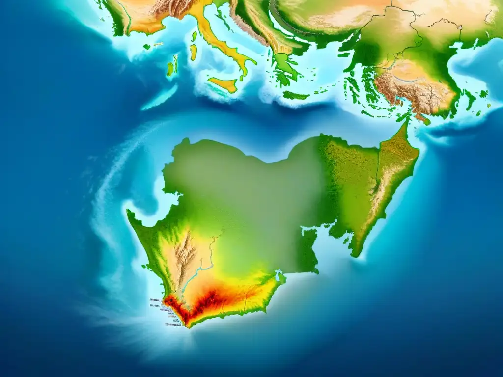 Detalle del mapa del Imperio de Ghana con rutas comerciales, ciudades clave y recursos naturales, reflejando su historia completa