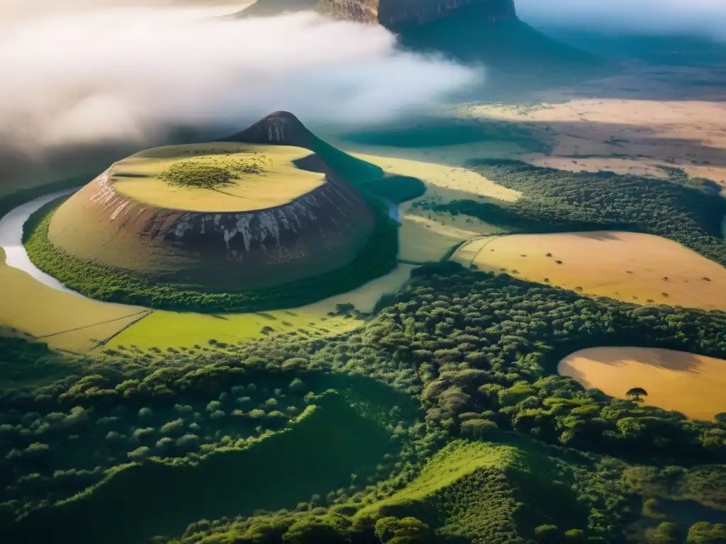 Detalle de pinturas rupestres en la sabana del Parque Nacional del Serengeti en Tanzania, conservación patrimonio arqueológico africano