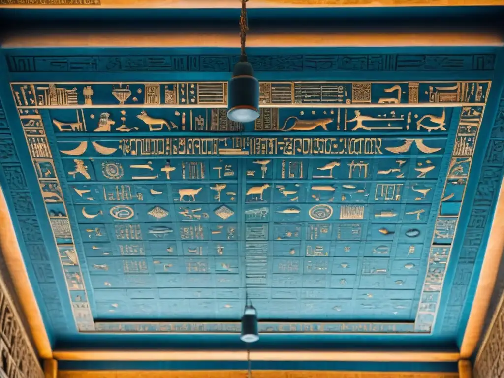 Detalle del zodiaco de Dendera en Egipto, que muestra el origen y evolución del calendario egipcio con precisión