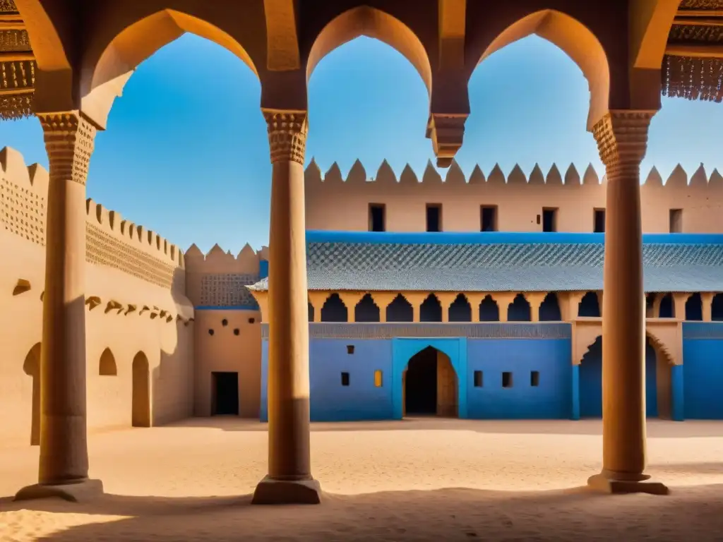 Detalles de la arquitectura adobe en La Gran Mezquita de Djenné, Mali