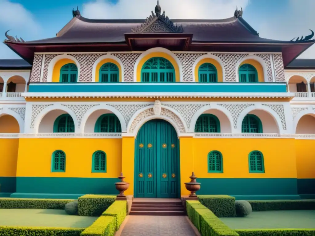 Detalles de la arquitectura palaciega Asante en el Palacio Manhyia de Kumasi, Ghana