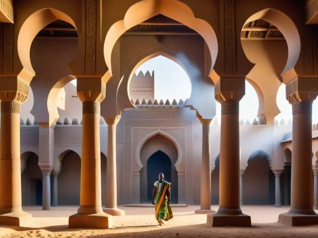 Detalles arquitectura sagrada civilizaciones africanas en la Gran Mezquita de Djenné, Mali