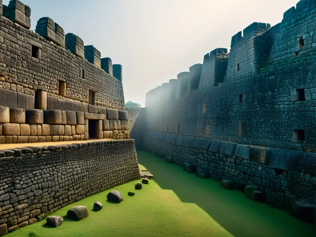 Detalles impresionantes de las fortificaciones arquitectura precolonial africana en Great Zimbabwe