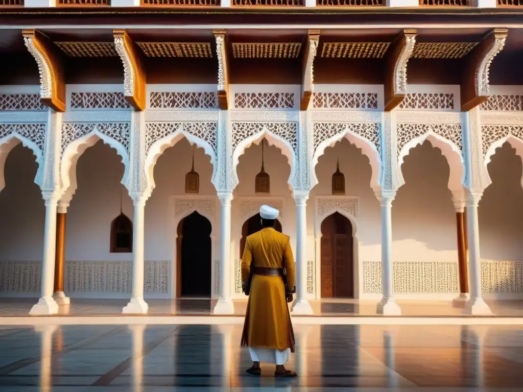 Detalles tallados en el Palacio del Sultán en Zanzíbar, reflejando la fusión de influencias culturales y estrategias políticas sultanes en África Oriental