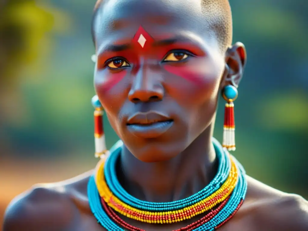 Detalles vibrantes y artesanía meticulosa de la joyería africana, destacando el significado cultural