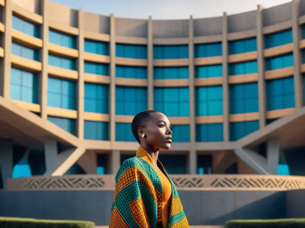 Detalles vibrantes y simbolismo en arquitectura africana en la sede de la Unión Africana en Addis Abeba, Etiopía