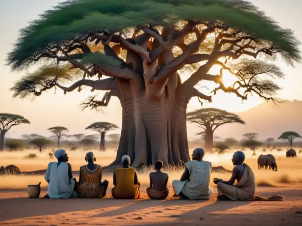 Diálogo ancestral bajo baobab en África: sabiduría, historias y conexión con salud mental ancestral en África