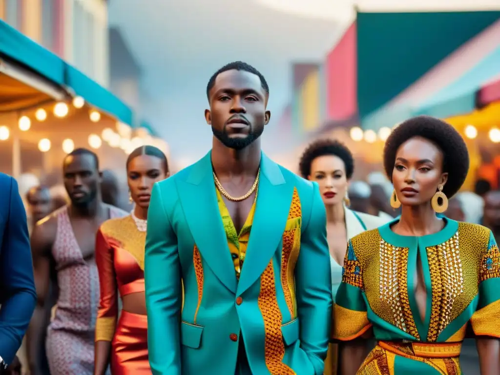 Diseñadores de moda africana contemporánea influencia global en mercado urbano vibrante