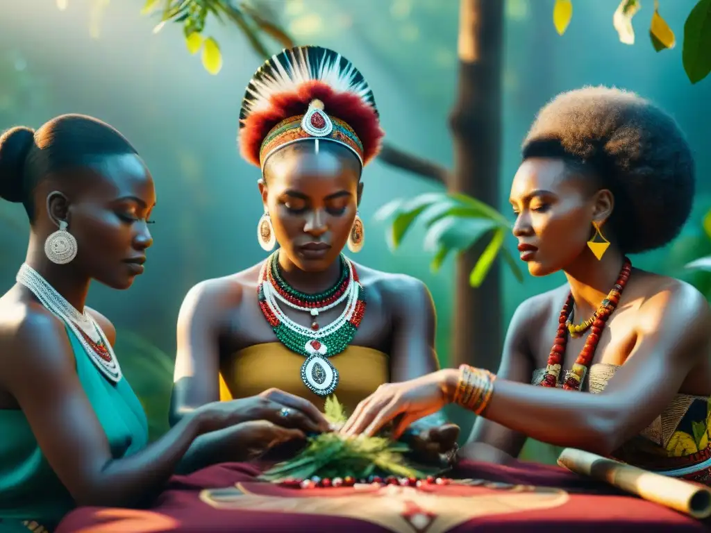 Diseñadores de moda africana y sanadores tradicionales crean juntos un atuendo ceremonial con elementos sagrados y patrones simbólicos