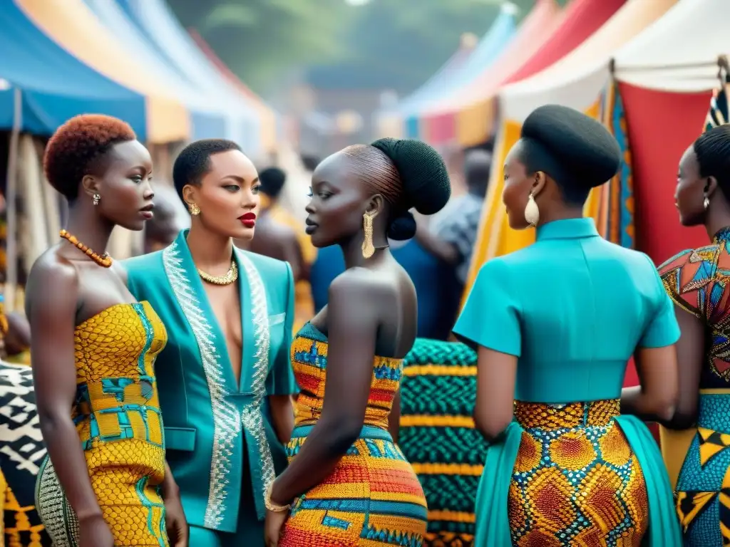 Diseñadores de moda africanos en mercado de Accra