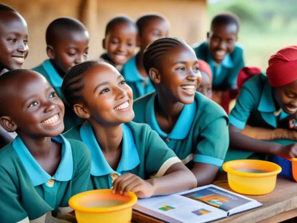 Un emocionante experimento científico al aire libre con niños africanos, guiados por una apasionada educadora de una ONG educación África impacto