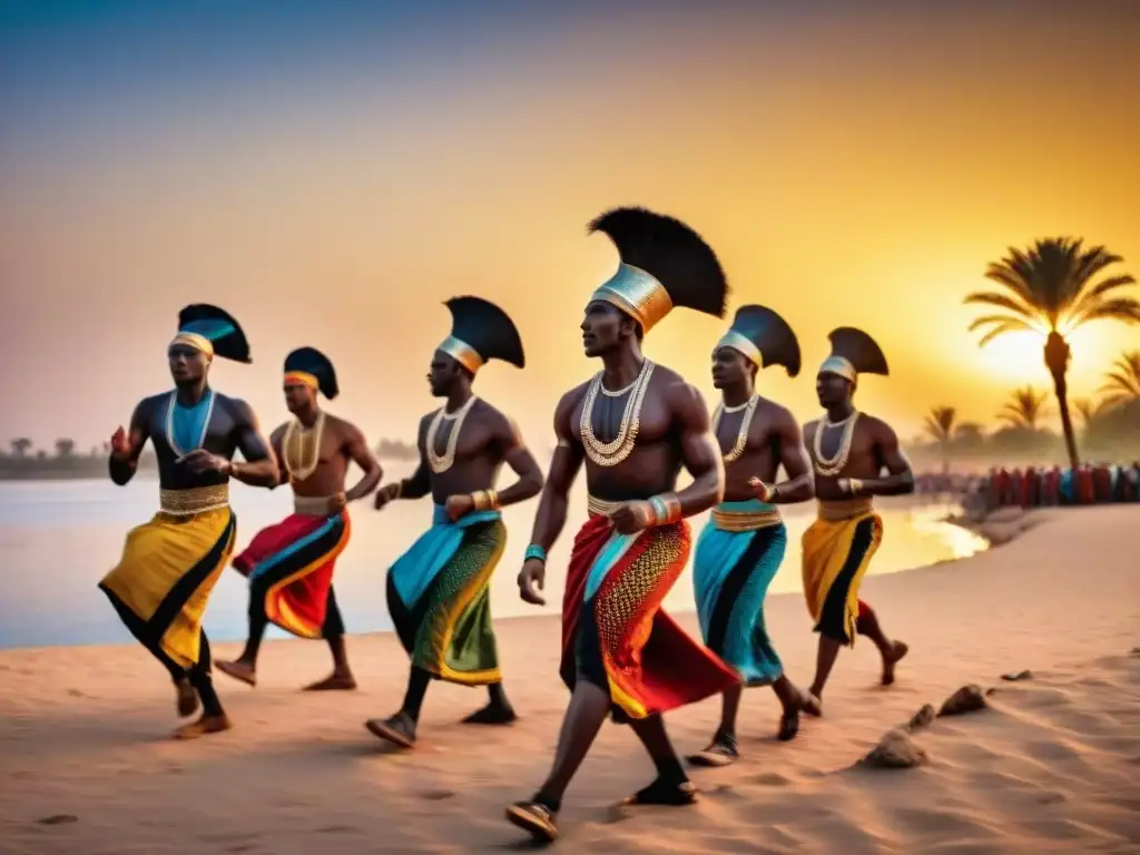 Emotiva danza y música en Egipto: baile tradicional nubio al atardecer a orillas del Nilo