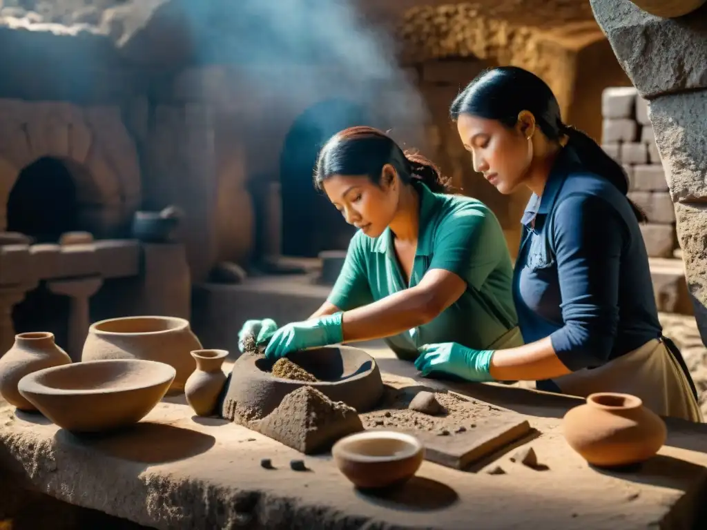 Equipo de arqueólogos restaurando artefactos antiguos en ruinas de Cartago, en un emotivo renacimiento de historia