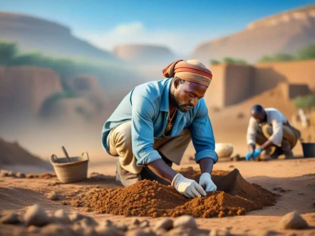 Equipo de arqueólogos meticulosos desenterrando artefactos antiguos en África, Custodios de la historia africana