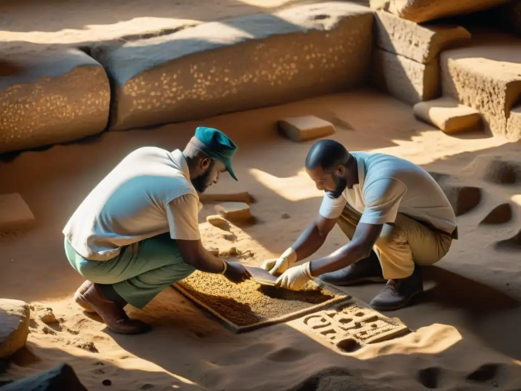 Un equipo de arqueólogos descubre un mosaico antiguo en ruinas africanas