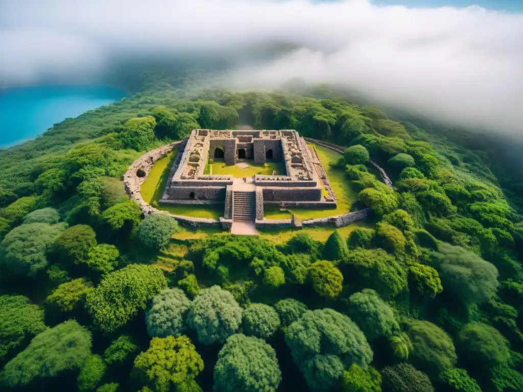 Equipo arqueológico preservando el patrimonio africano entre ruinas y vegetación exuberante