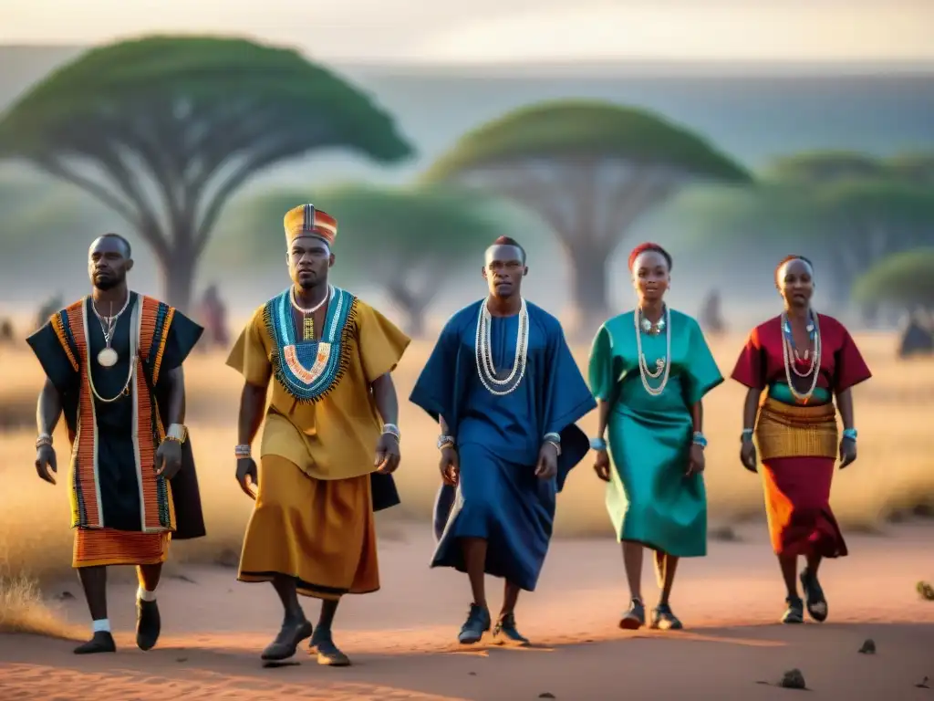 Una escena vibrante de moda africana en rituales ceremonias
