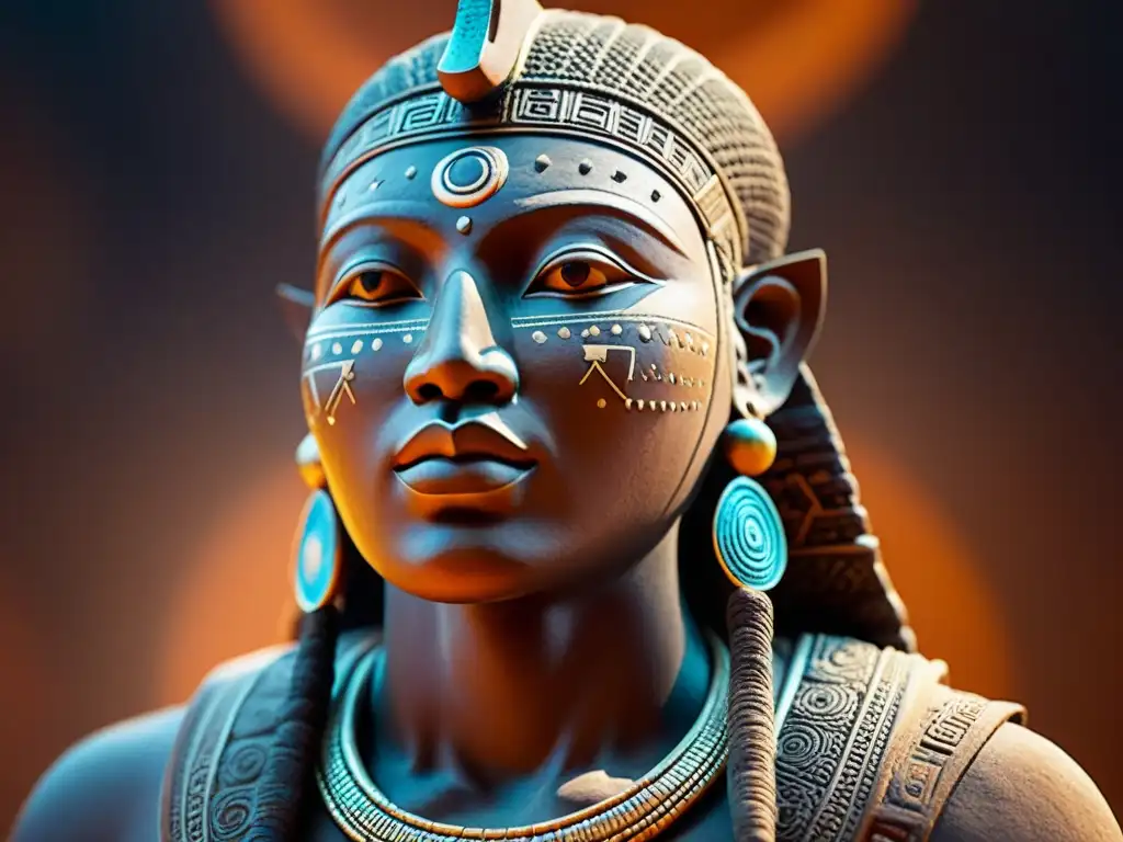 Esculturas de terracota detalladas de las Civilizaciones africanas Nok y enigmas, evocando historia y arte