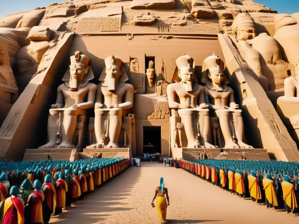 Espectacular atardecer en Abu Simbel, Egipto, con festivales celebraciones Egipto Nubia