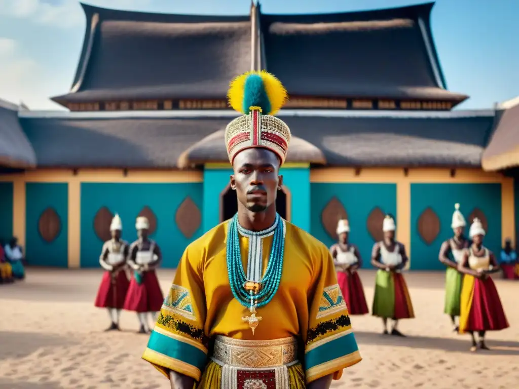 Espectacular ceremonia real de las dinastías Wolof en Senegal, con trajes coloridos y danzas tradicionales