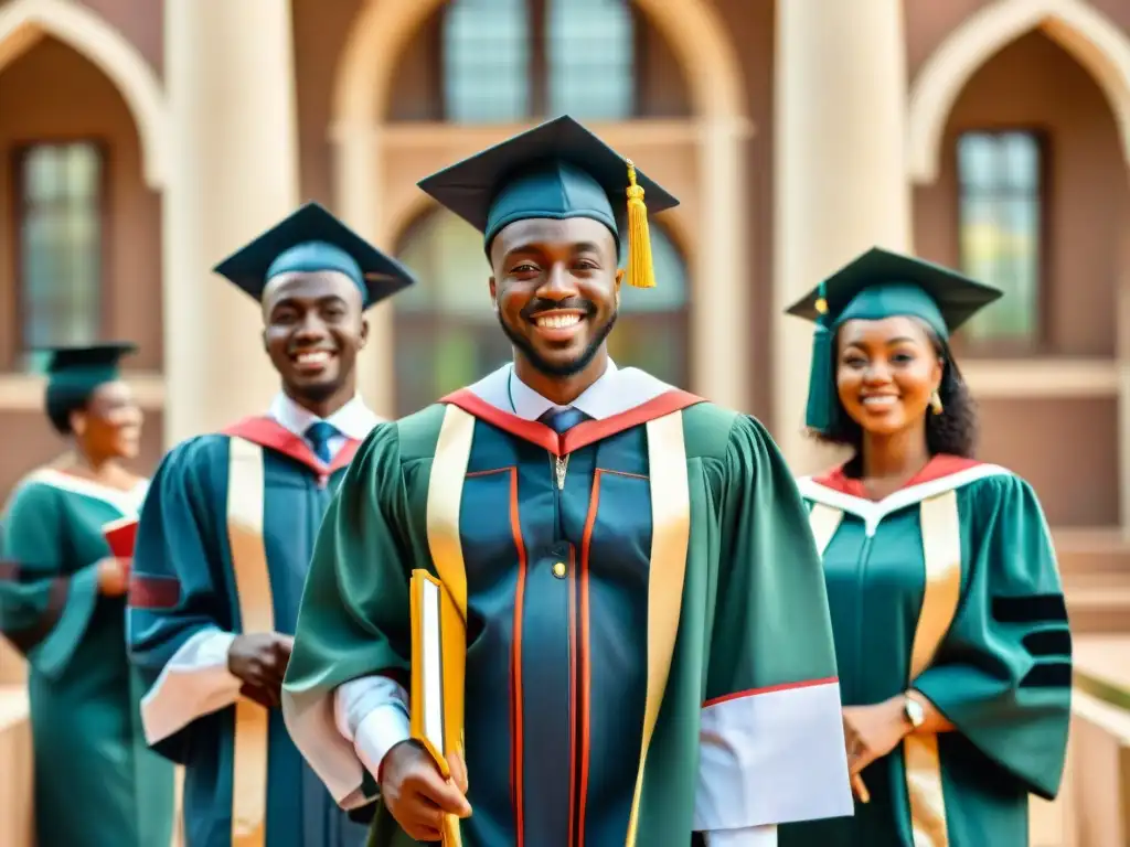 Estudiantes africanos celebran logros académicos y orgullo cultural en su universidad, destacando el impacto global de la educación superior africana