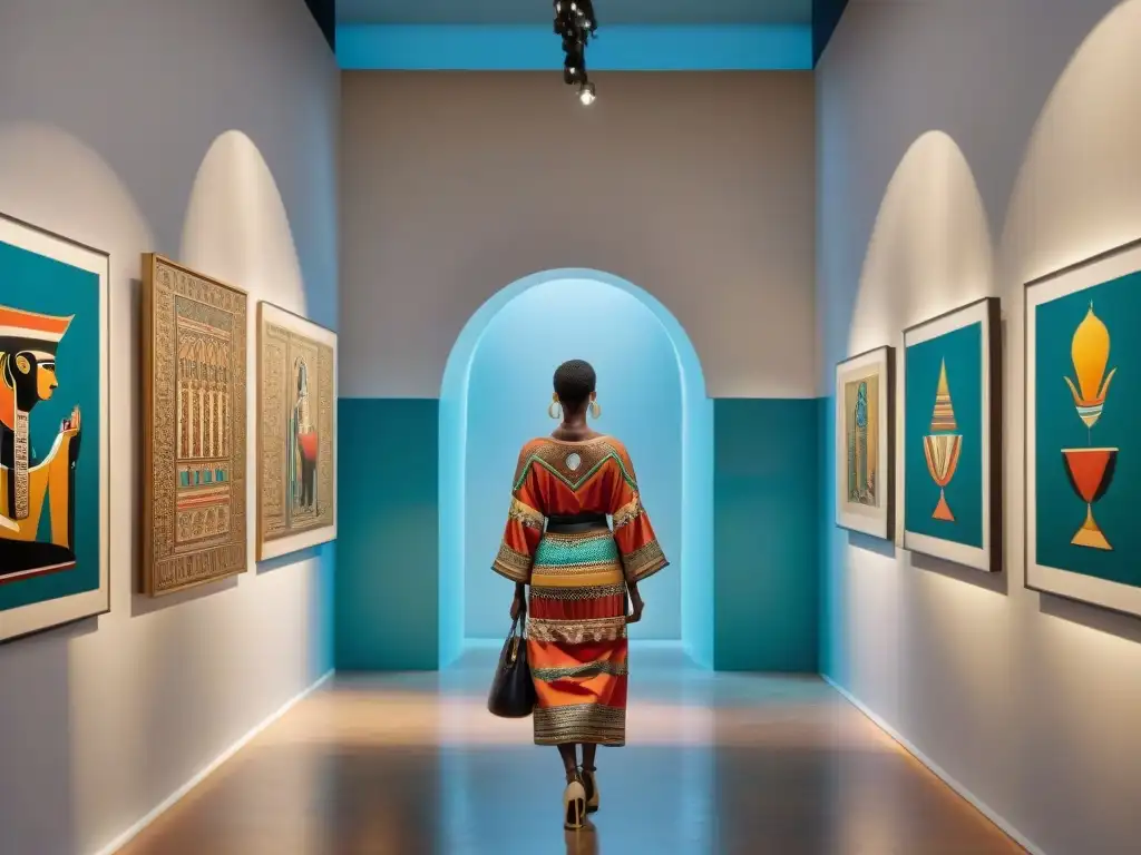 Una exposición de arte contemporáneo que fusiona la influencia del arte y la cultura de Egipto y Nubia en vibrantes obras