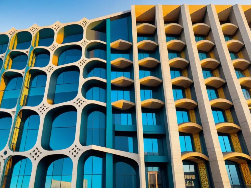 Fachada vibrante del MOCAA en Ciudad del Cabo, resalta la arquitectura africana contemporánea innovadora