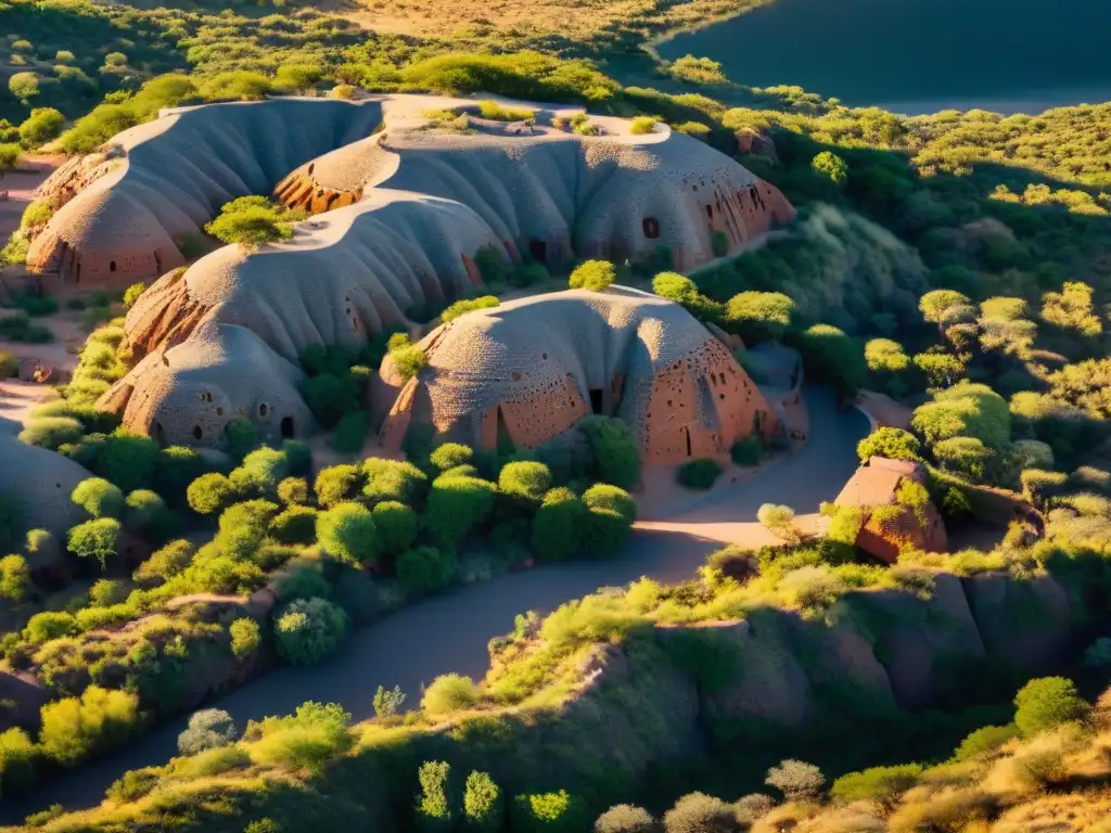 Descubre la fascinante arquitectura del reino de Mapungubwe en esta vista aérea detallada