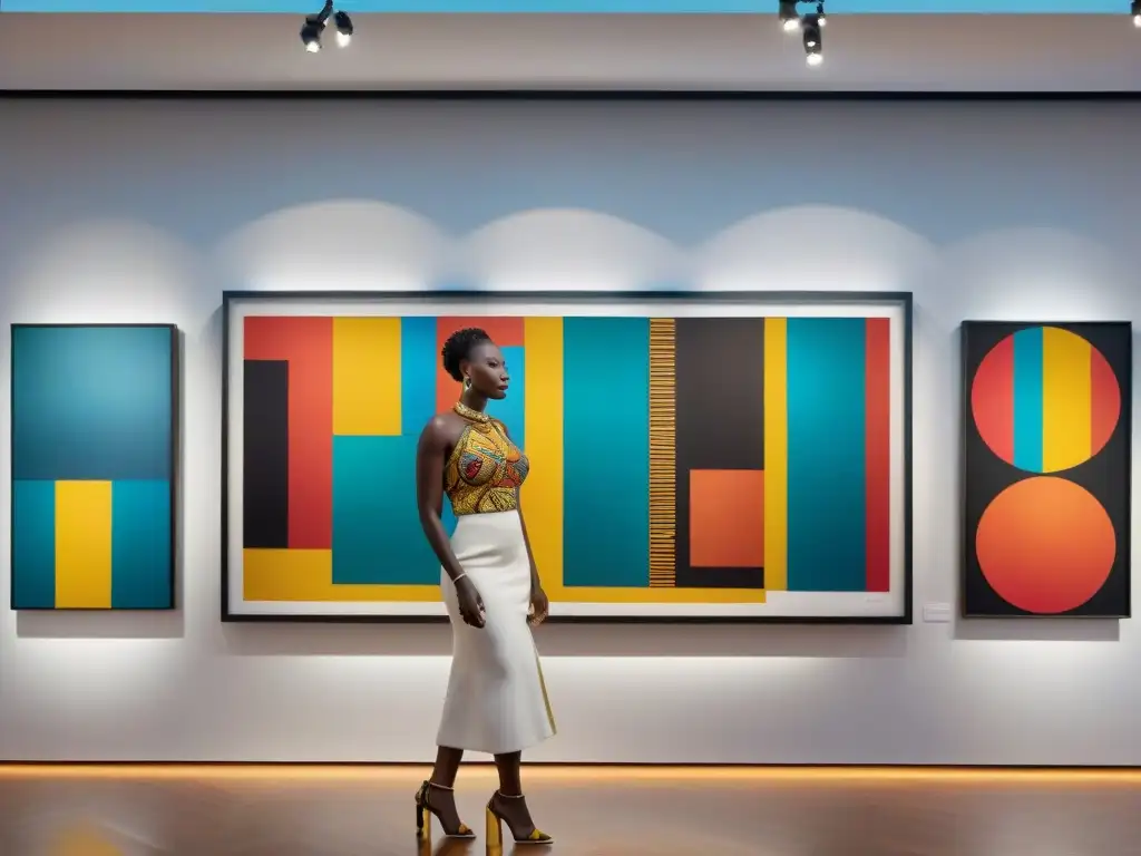 Una galería de arte africano contemporáneo rebosante de vida y color, rompiendo estereotipos