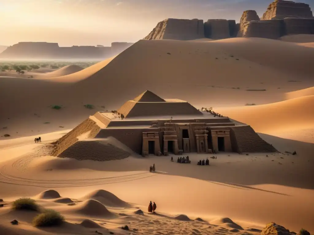 Un grupo de arqueólogos descubre carvings en ruinas Meroíticas en el desierto de Nubia, mostrando la cultura del reino Kush