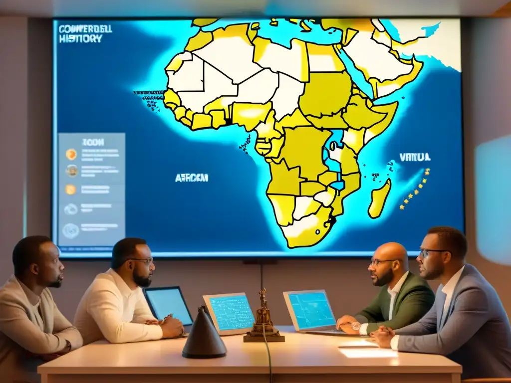 Grupo de expertos analiza estrategias militares africanas con simulaciones de batallas en mapa digital