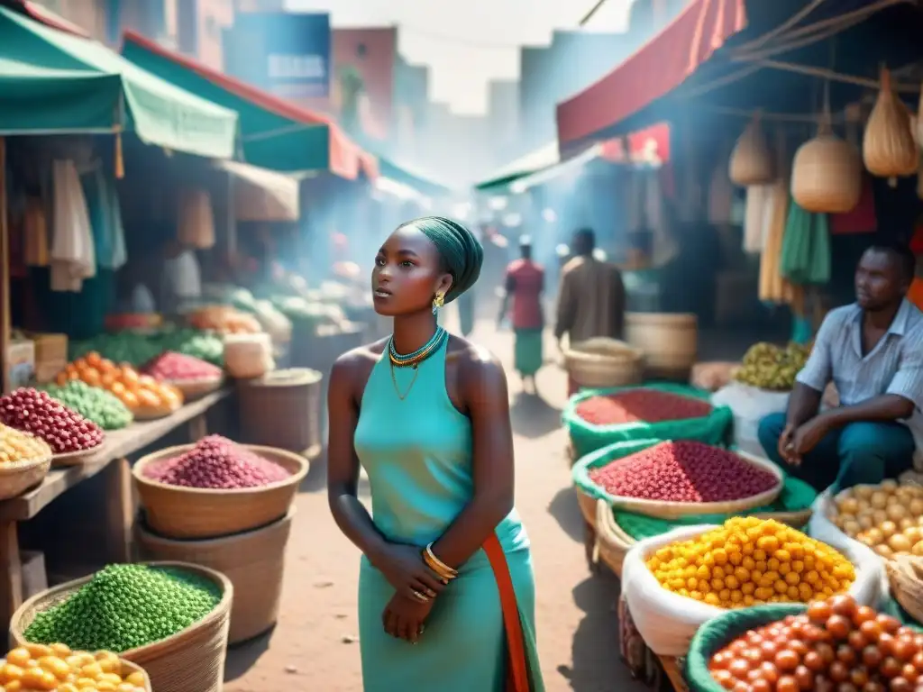 Un grupo de jóvenes fotógrafos africanos capturando la vida cotidiana en un bullicioso mercado