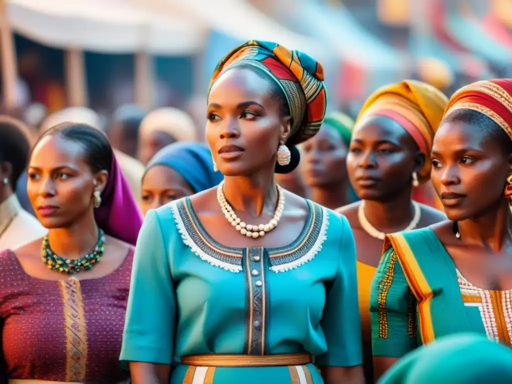 Un grupo de mujeres africanas en un animado rally político, transmitiendo determinación y empoderamiento