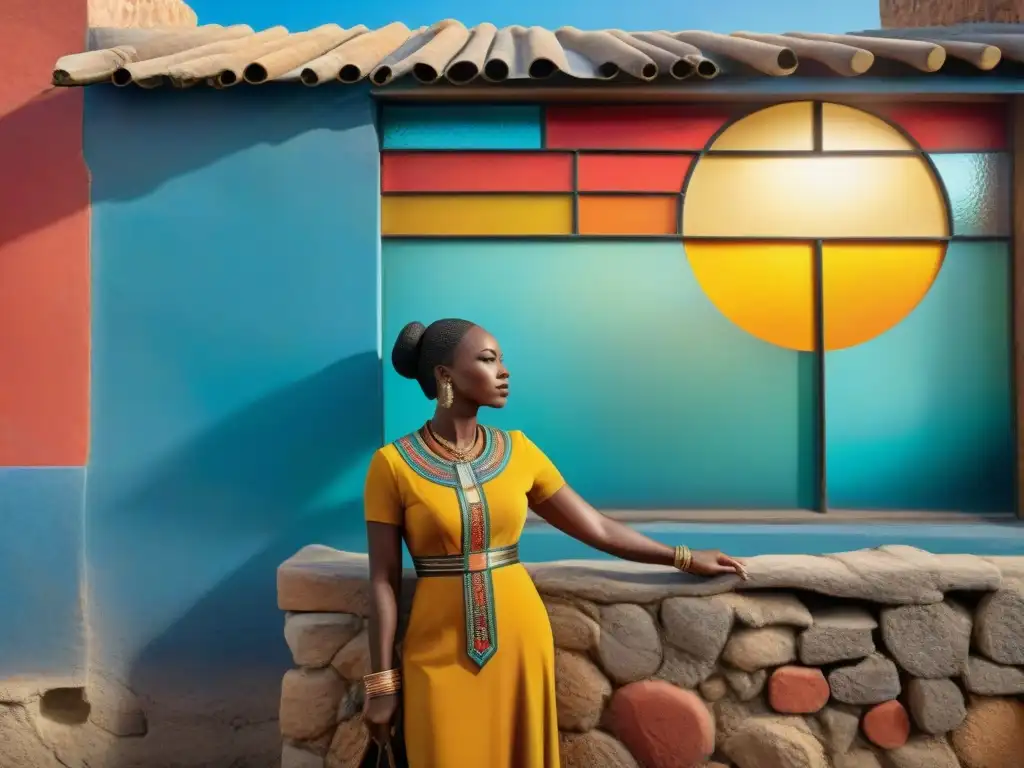 Restauración mural: mujeres revitalizan arte africano ancestral Grupo de mujeres restaurando mural en galería de arte africano, destacando la importancia de las mujeres en la conservación cultural