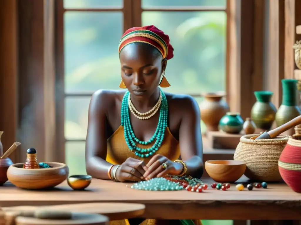 Hábiles artesanos africanos crean joyería de lujo sostenible en vibrante taller artesanal