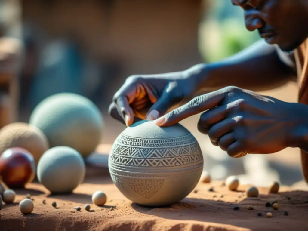 Hábiles artesanos de Senegambia esculpen esferas de piedra, revelando su antigua destreza y significado cultural