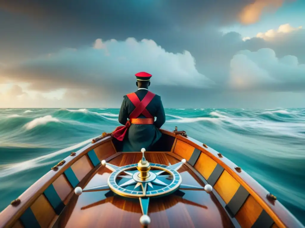 Hábiles navegantes africanos en barco tradicional, destacando su contribución a la ciencia de la navegación