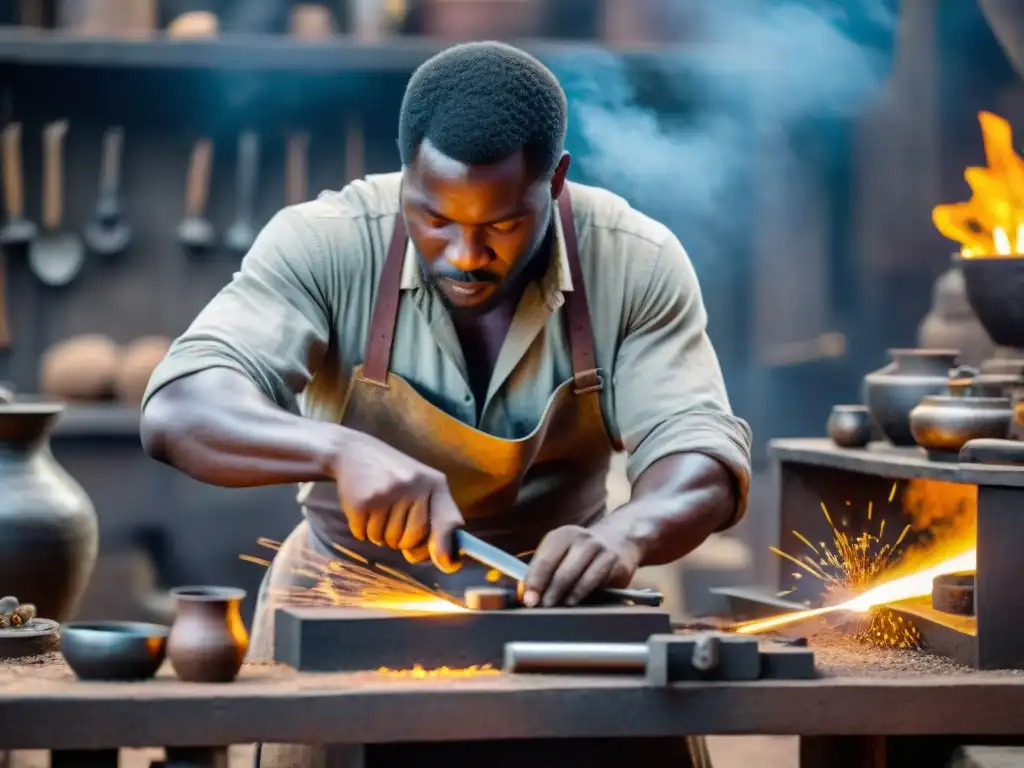 Un herrero africano recrea metalurgia africana revolución industrial europea