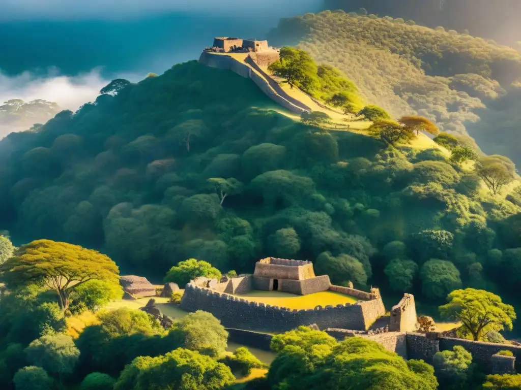 Una imagen detallada de las Ruinas de Gran Zimbabue, destacando la arquitectura y la historia de este sitio africano