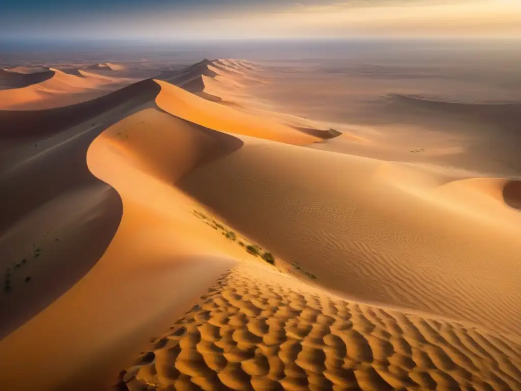 Imponente paisaje del desierto del Sahara con redes comerciales antiguas, destacando la importancia del Comercio Transahariano geopolítica