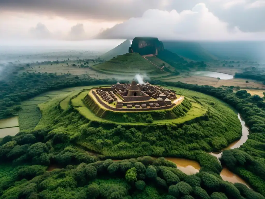 Imponente vista aérea del Gran Muro Nigeria Sungbo Eredo, revelando su vasta extensión y arquitectura ancestral